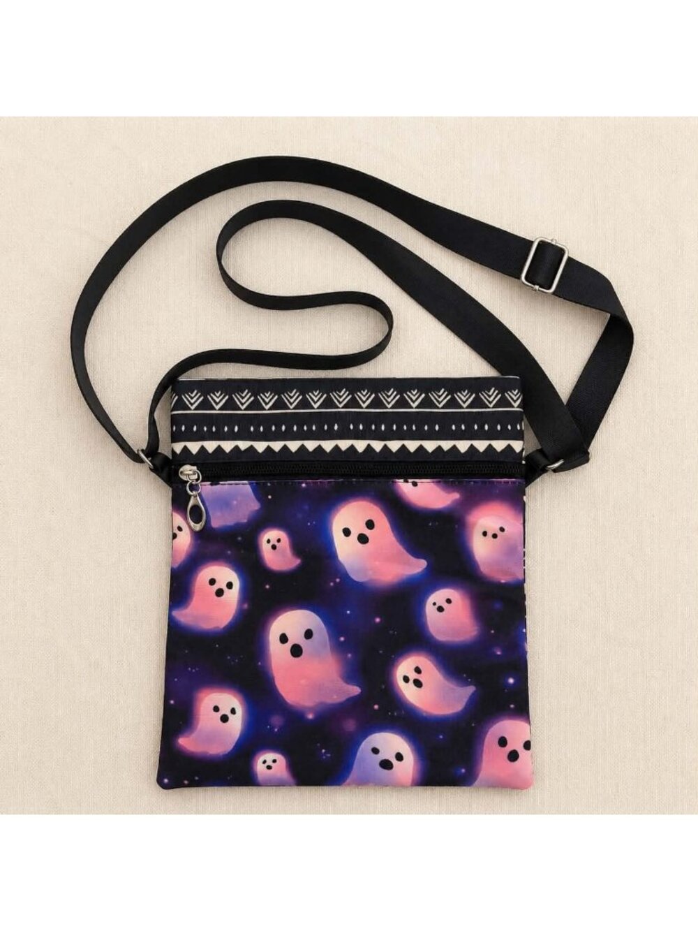 Glowing Pink Ghost Crossbody Phone Bag